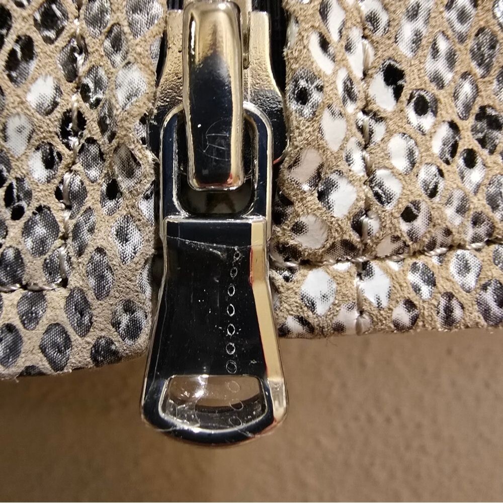 L'agence Python Leather Biker Jacket (Fieldstone)… - image 5